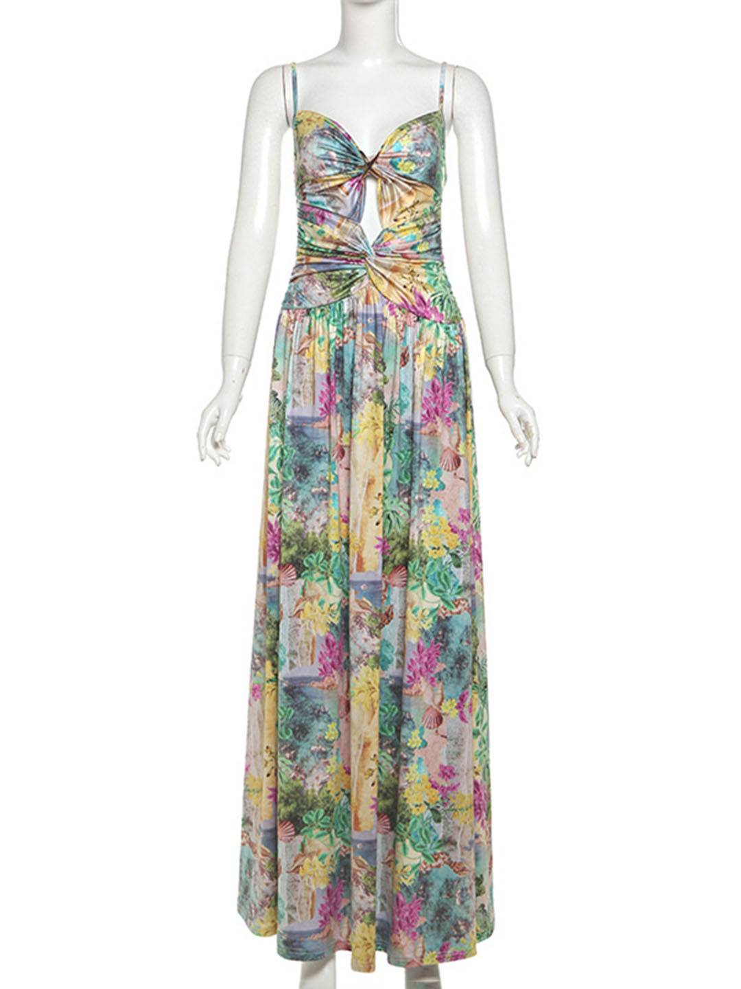 Joëlle – Robe Longue Fleurie Été Dos Nu Décontractée 7