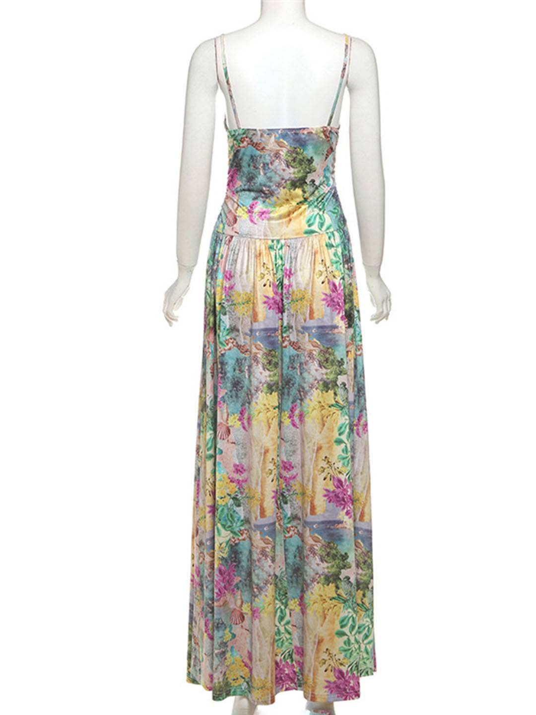 Joëlle – Robe Longue Fleurie Été Dos Nu Décontractée 8