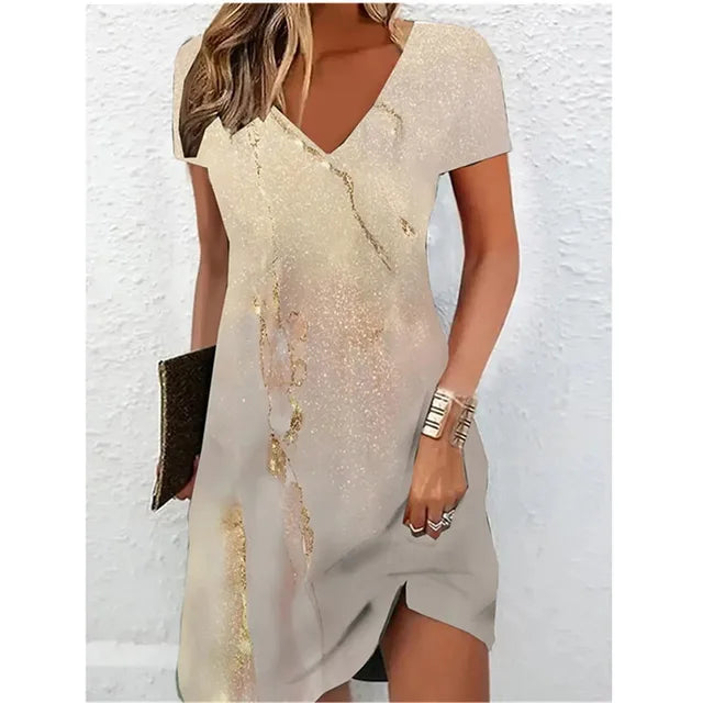 Josette - robe de cocktail beige scintillante Beige