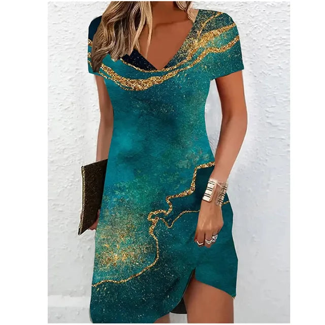 Josette - robe de cocktail beige scintillante Bleu