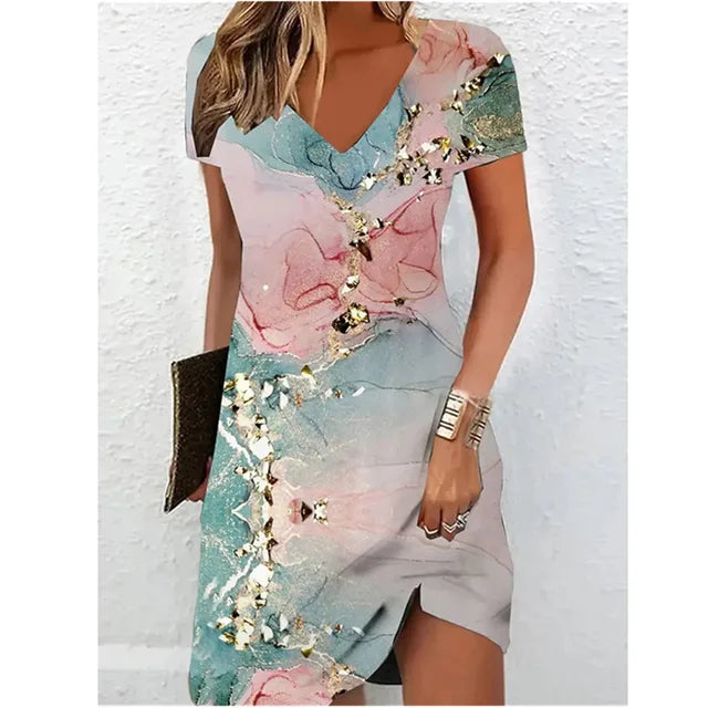 Josette - robe de cocktail beige scintillante Rose