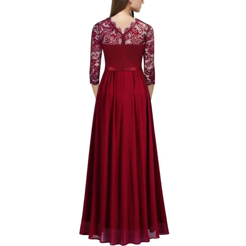 Judith - Robe de soirée élégance rubis Rouge vin 2