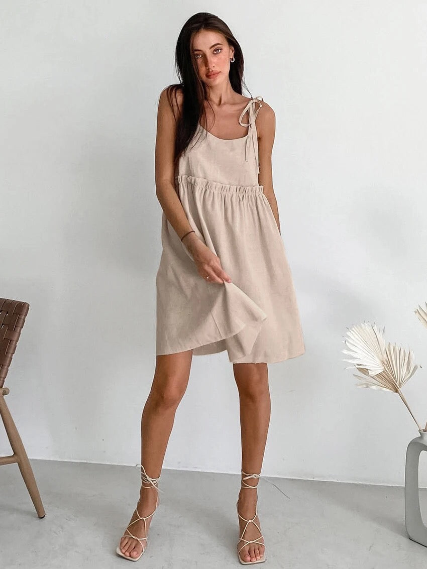 Juliane - Mini robe d'été à volants dégradés Kaki 6