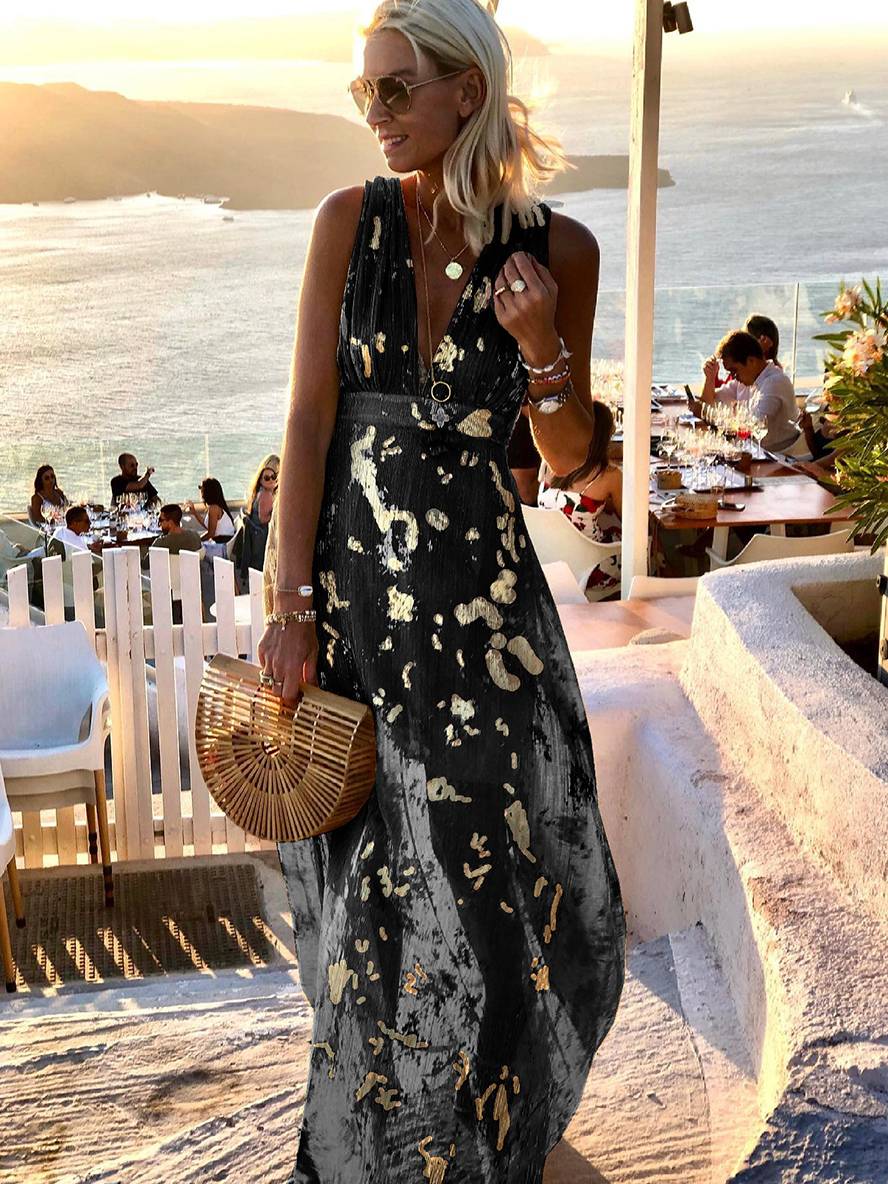 Justine – Robe Longue Pailletée Sans Manches Soirée Femme 7