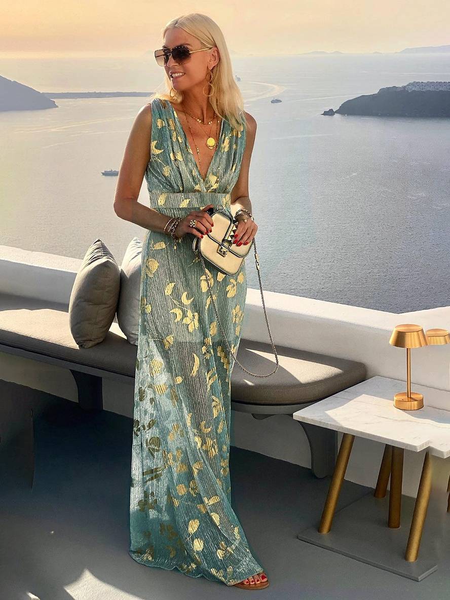 Justine – Robe Longue Pailletée Sans Manches Soirée Femme 8