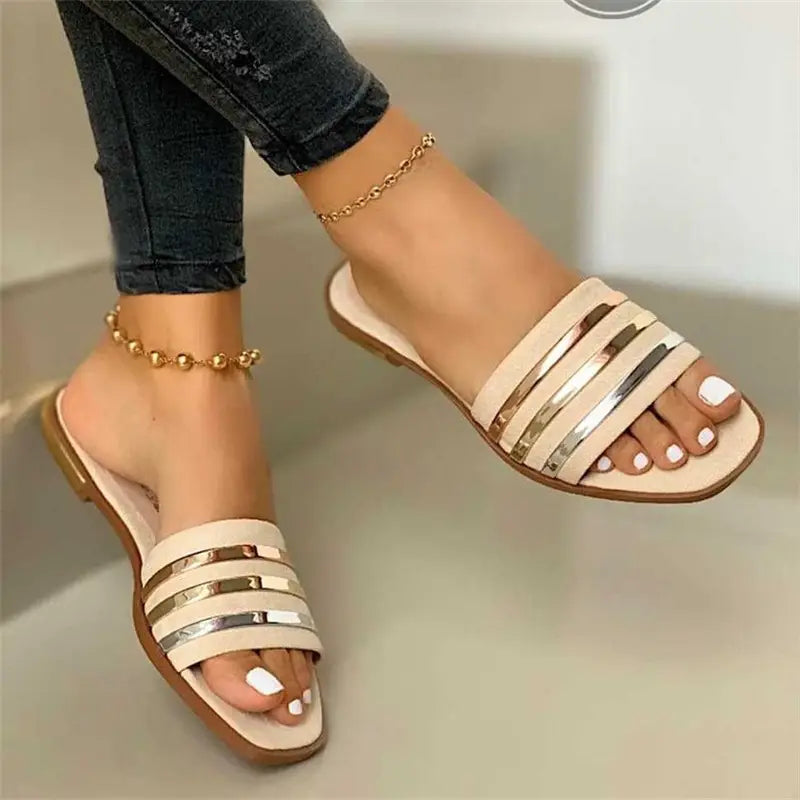 Kélia - Mules d’Été pour Femme Confortables et Stylées Beige