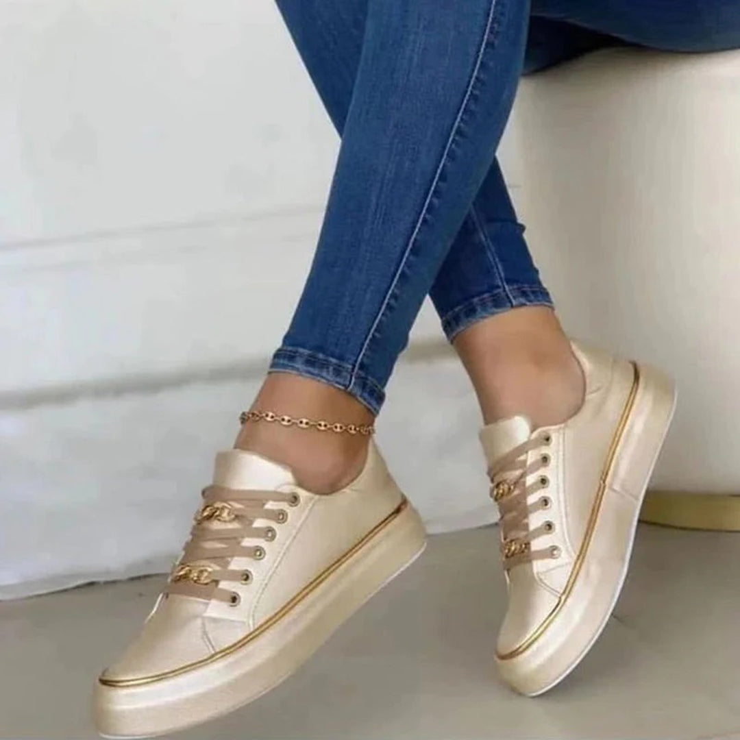 Kéziah - Chaussures de sport stylées Or