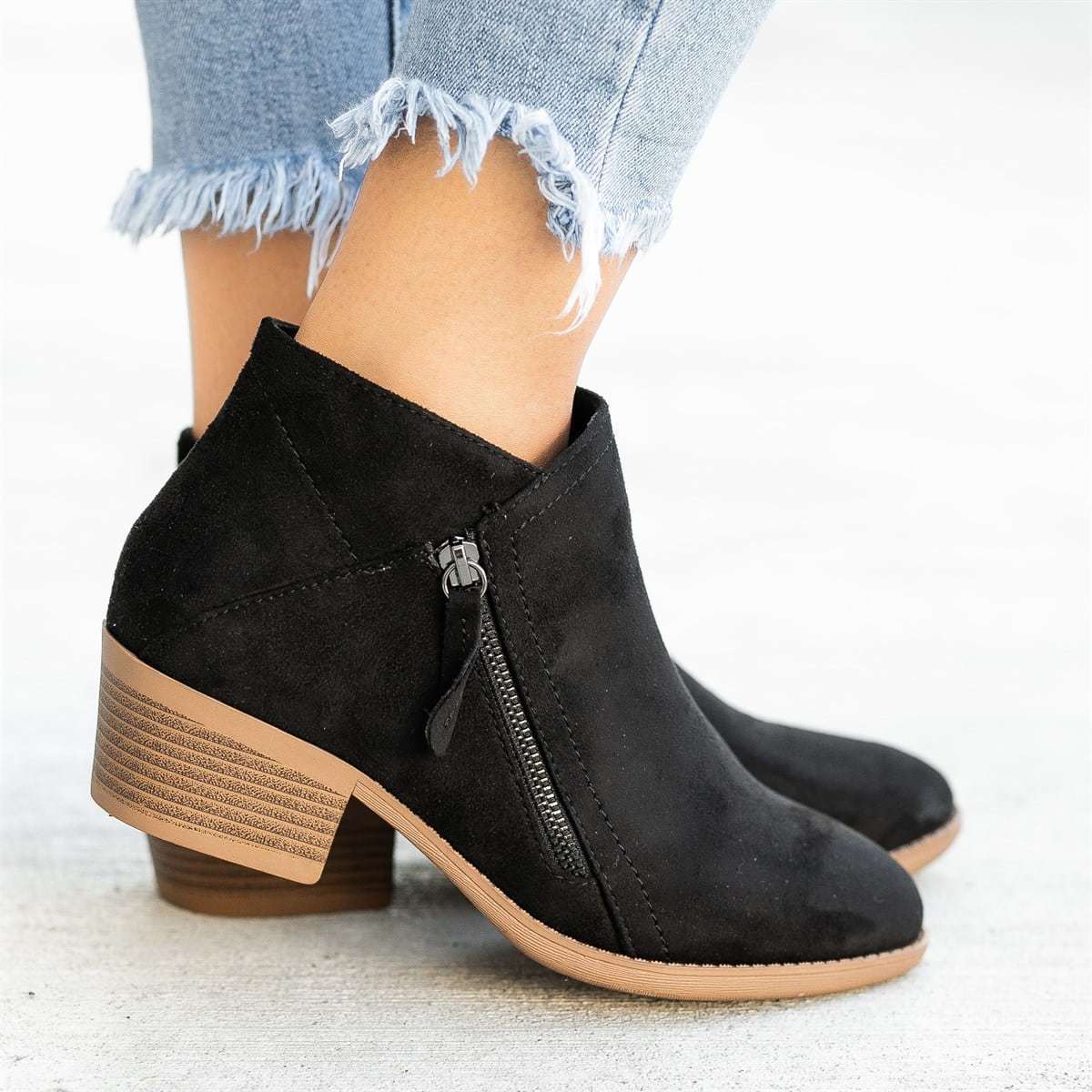 Kahina - Bottines chics en coton respirant pour femmes Noir