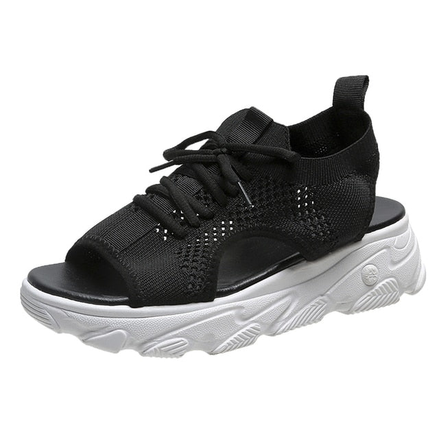 Kahyla - Sandales sneakers à bout ouvert pour femmes Noir 3