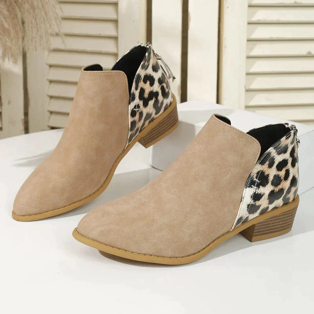 Kamilah - Bottines rétro pour femmes Marron Clair