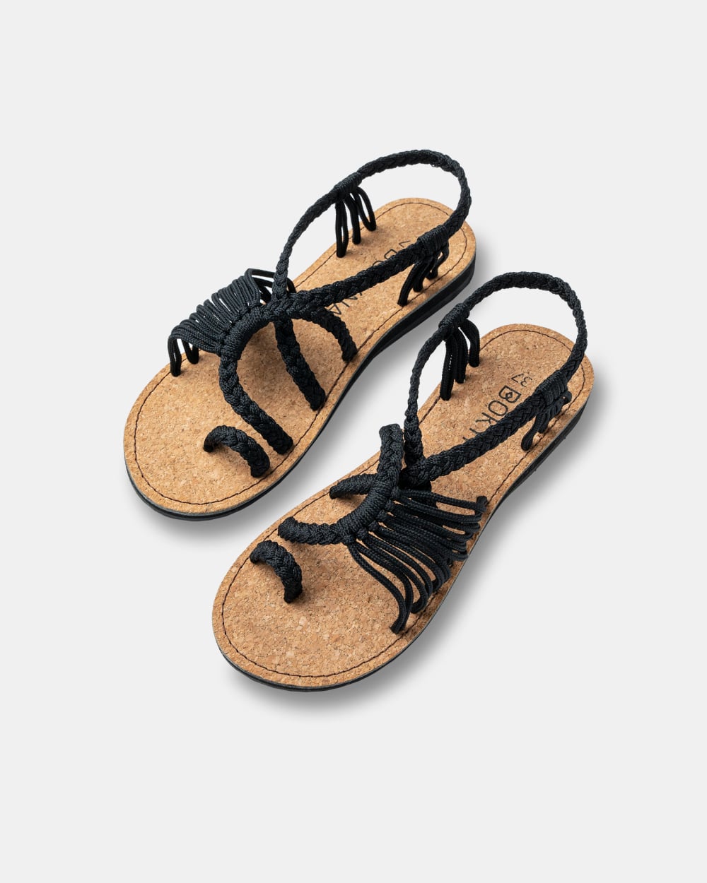 Karima - Sandales grecques colorées pour femmes Noir 2