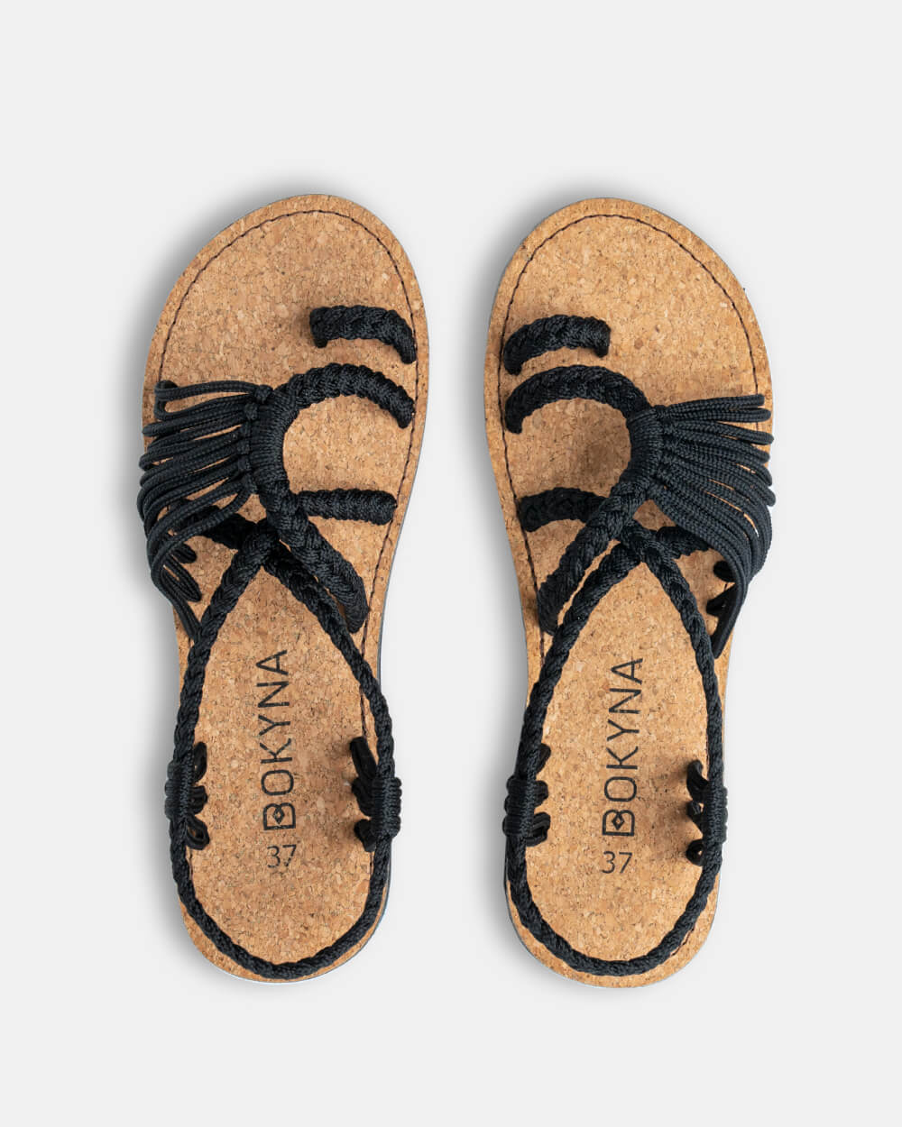 Karima - Sandales grecques colorées pour femmes Noir 3