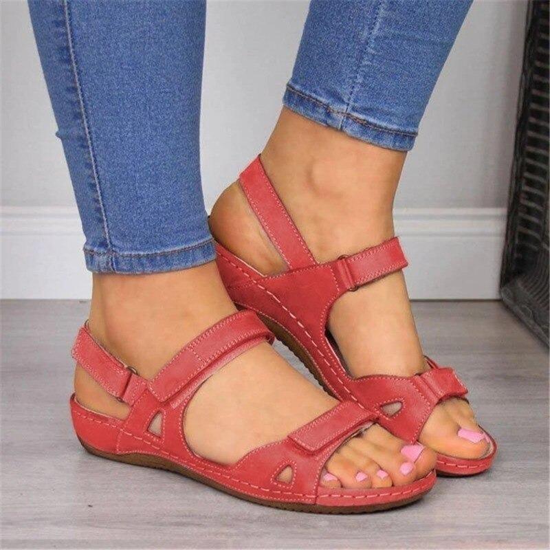 Karyne - Sandales orthopédiques premium Rouge