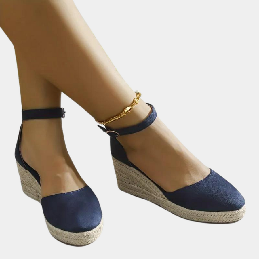 Kassy - Sandales Compensées Chic et Confort pour une Allure Élancée Bleu