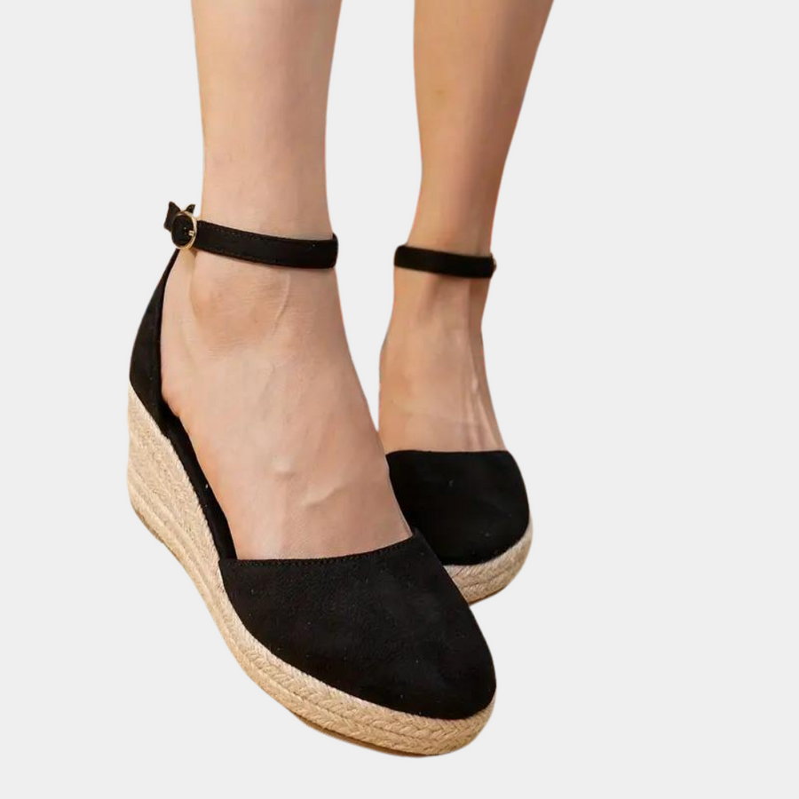 Kassy - Sandales Compensées Chic et Confort pour une Allure Élancée Noir