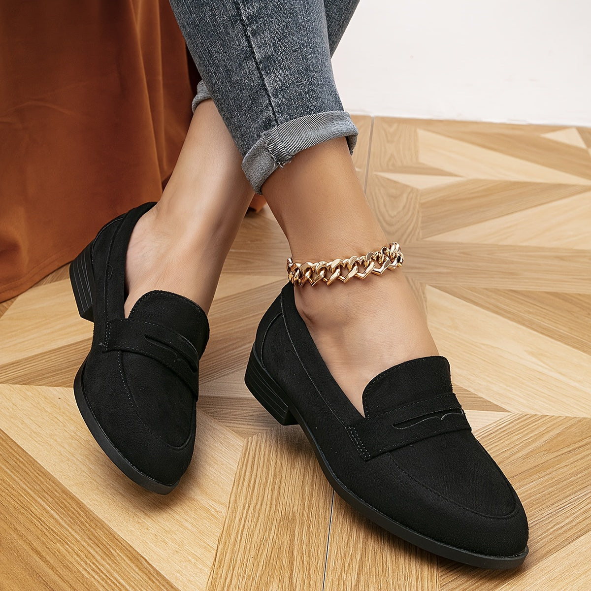 Kaya - Mocassins en daim Noir 2