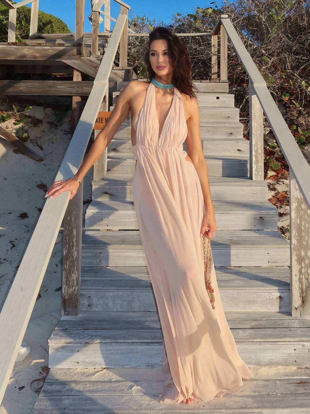 Kelly – Robe Longue Dos Nu Sans Manches Mariage Soirée 1