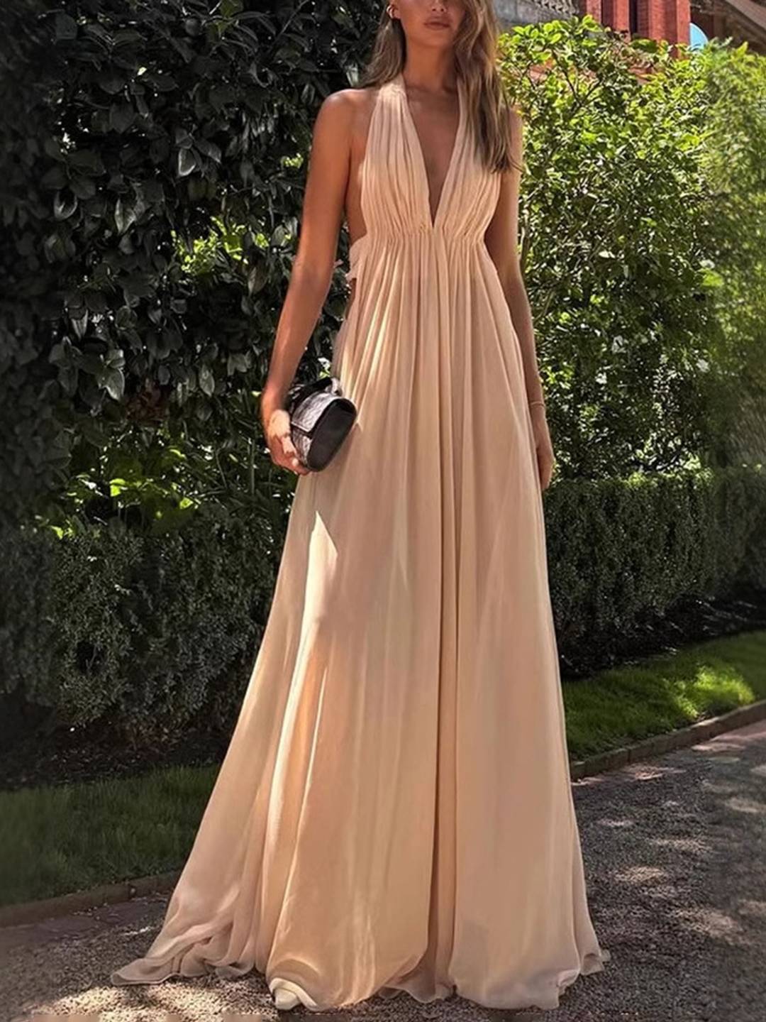 Kelly – Robe Longue Dos Nu Sans Manches Mariage Soirée 7