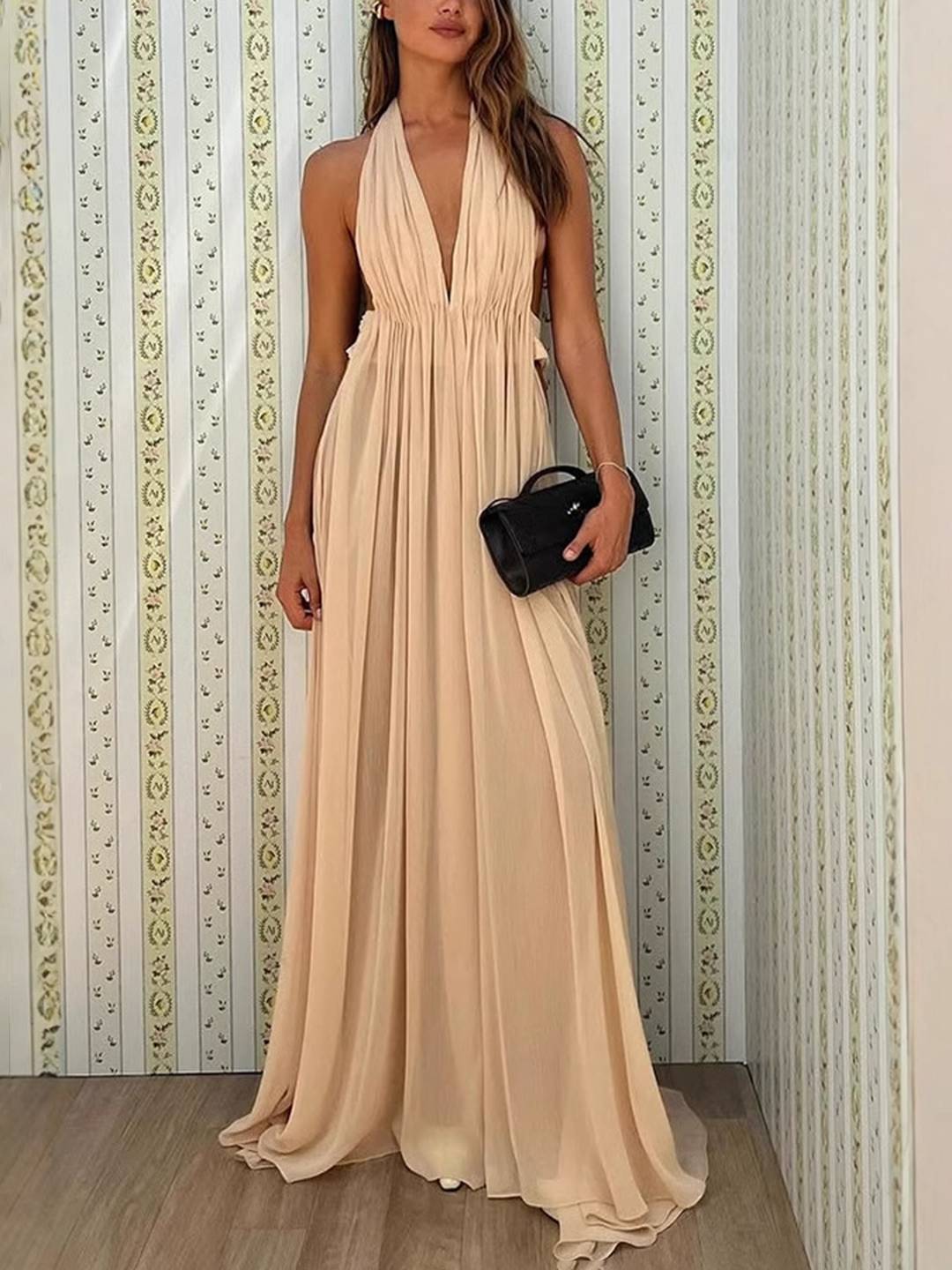 Kelly – Robe Longue Dos Nu Sans Manches Mariage Soirée 9