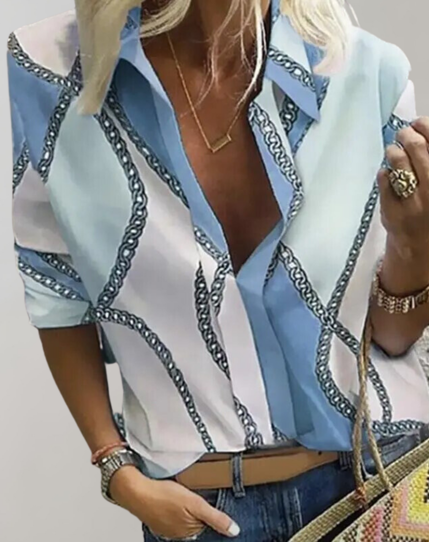 Keny - Blouse de loisir à manches longues pour femmes Bleu