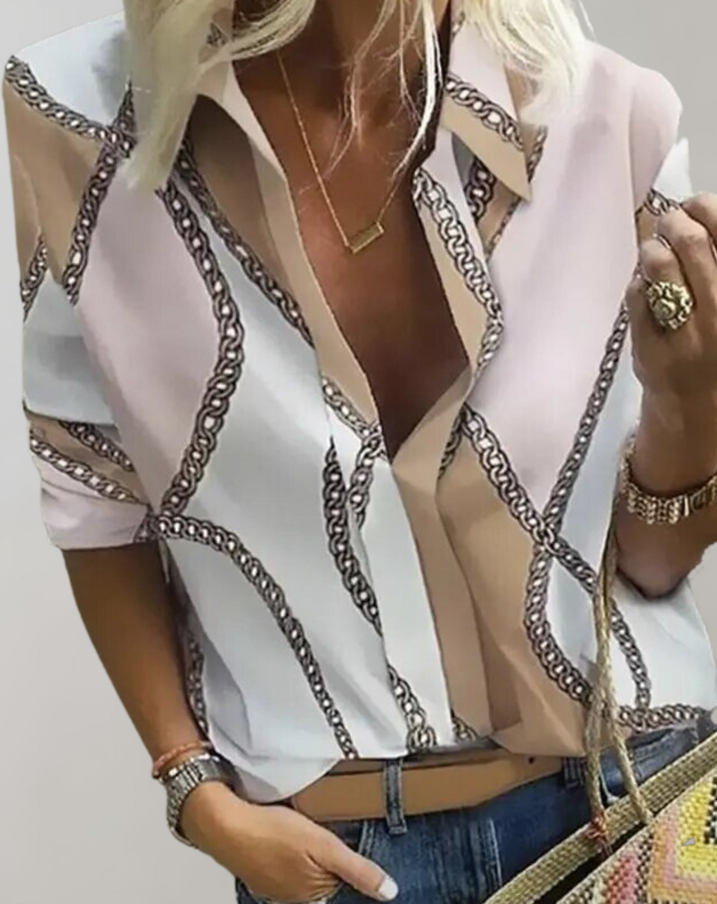 Keny - Blouse de loisir à manches longues pour femmes Cafe