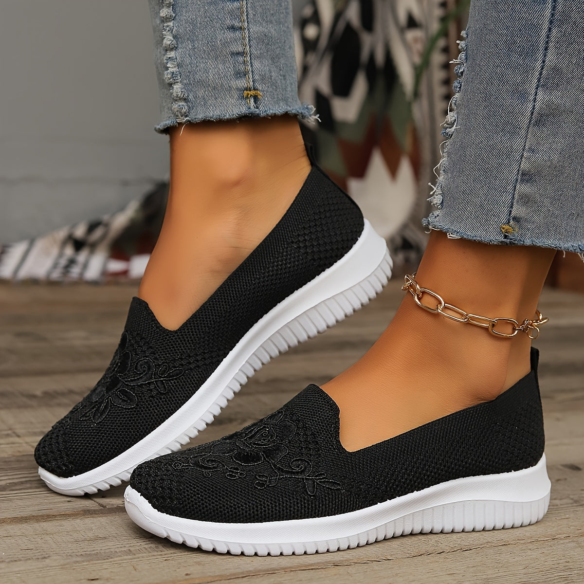 Klara - Mocassins en maille respirante Noir