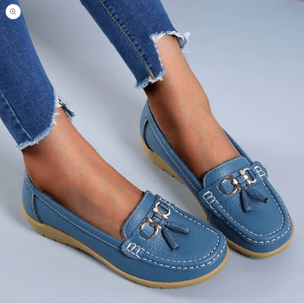Koralie - Chaussures orthopédiques en cuir Bleu clair