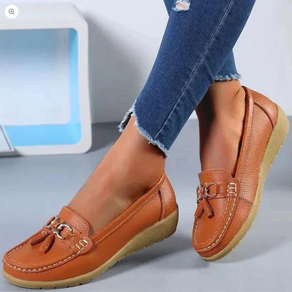 Koralie - Chaussures orthopédiques en cuir Marron
