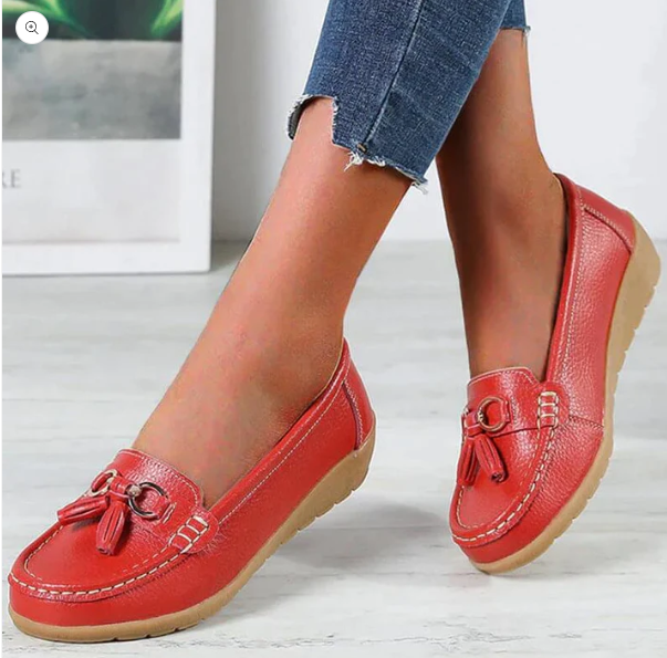 Koralie - Chaussures orthopédiques en cuir Rouge