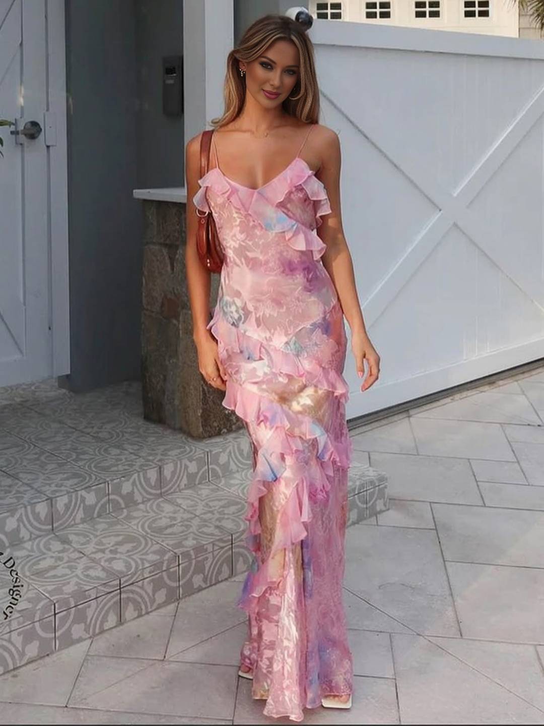 Kristelle – Robe Longue Fleurie Volantée Été Plage Femme 4