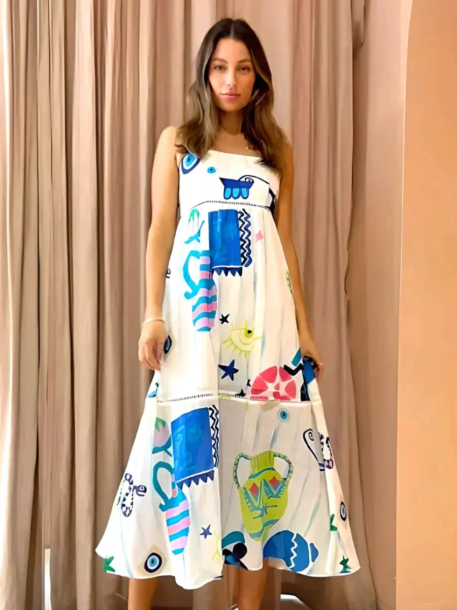 Lénora - Robe Midi Sans Bretelles pour Femmes Blanc 2