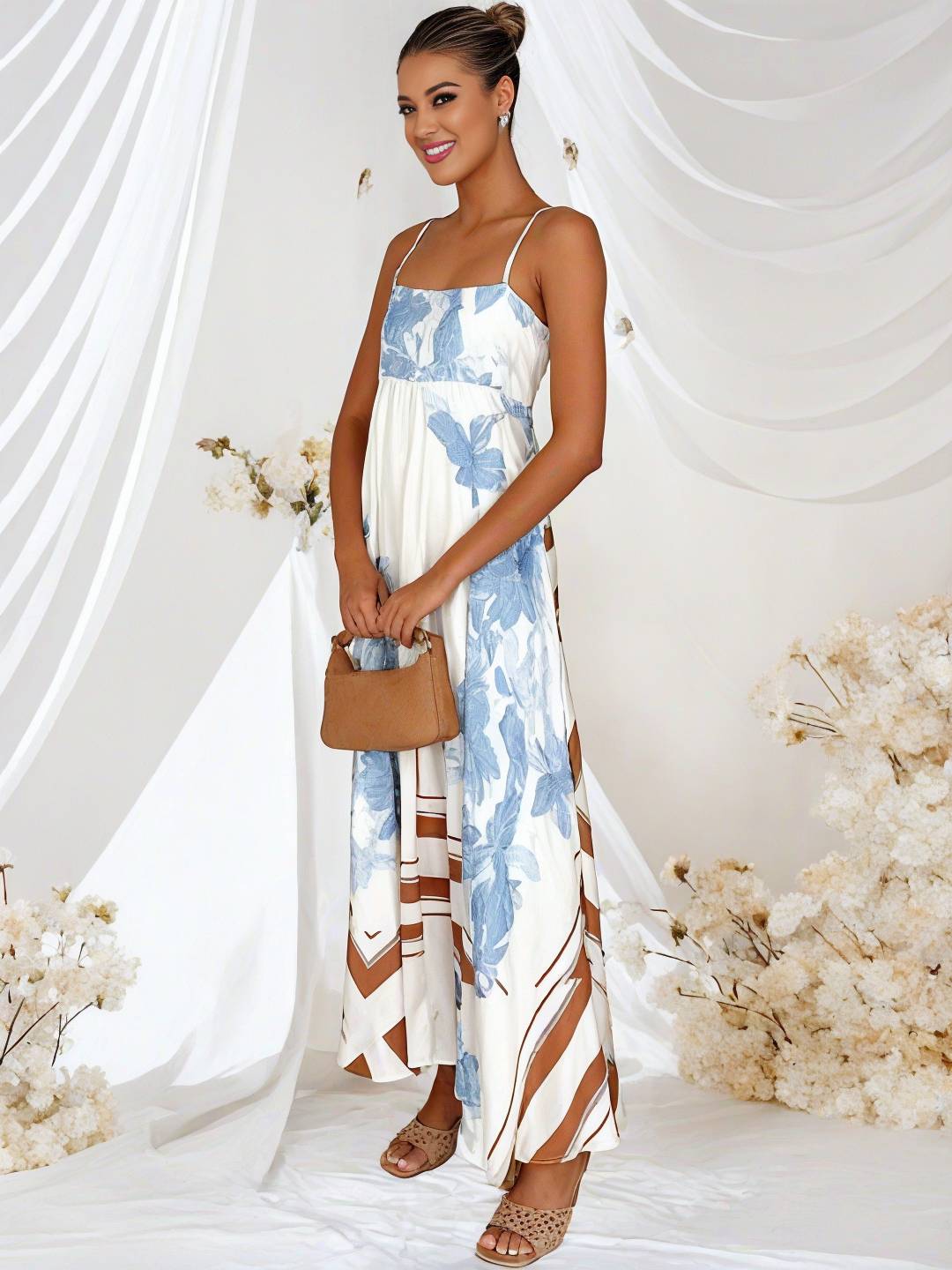 Léonie – Robe Longue Fleurie Dos Nu Bohème Plage 3