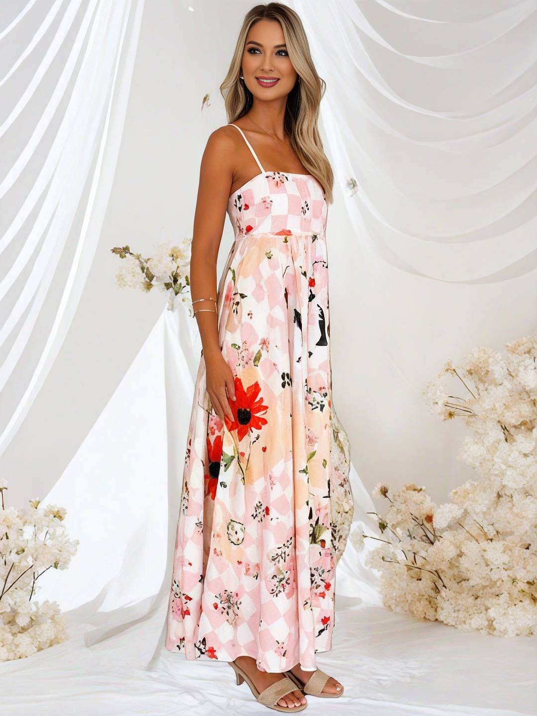 Léonie – Robe Longue Fleurie Dos Nu Bohème Plage 7
