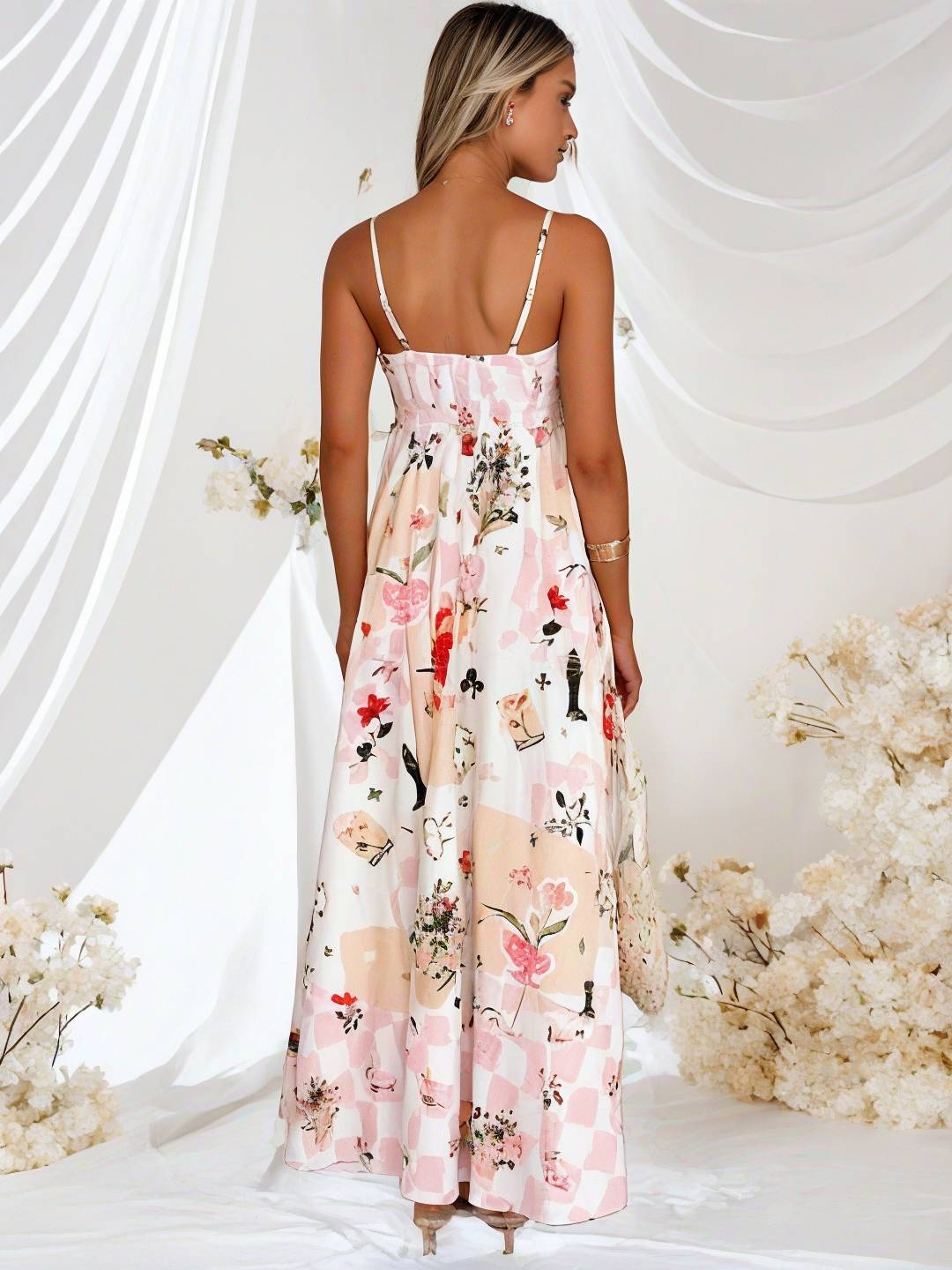 Léonie – Robe Longue Fleurie Dos Nu Bohème Plage 8