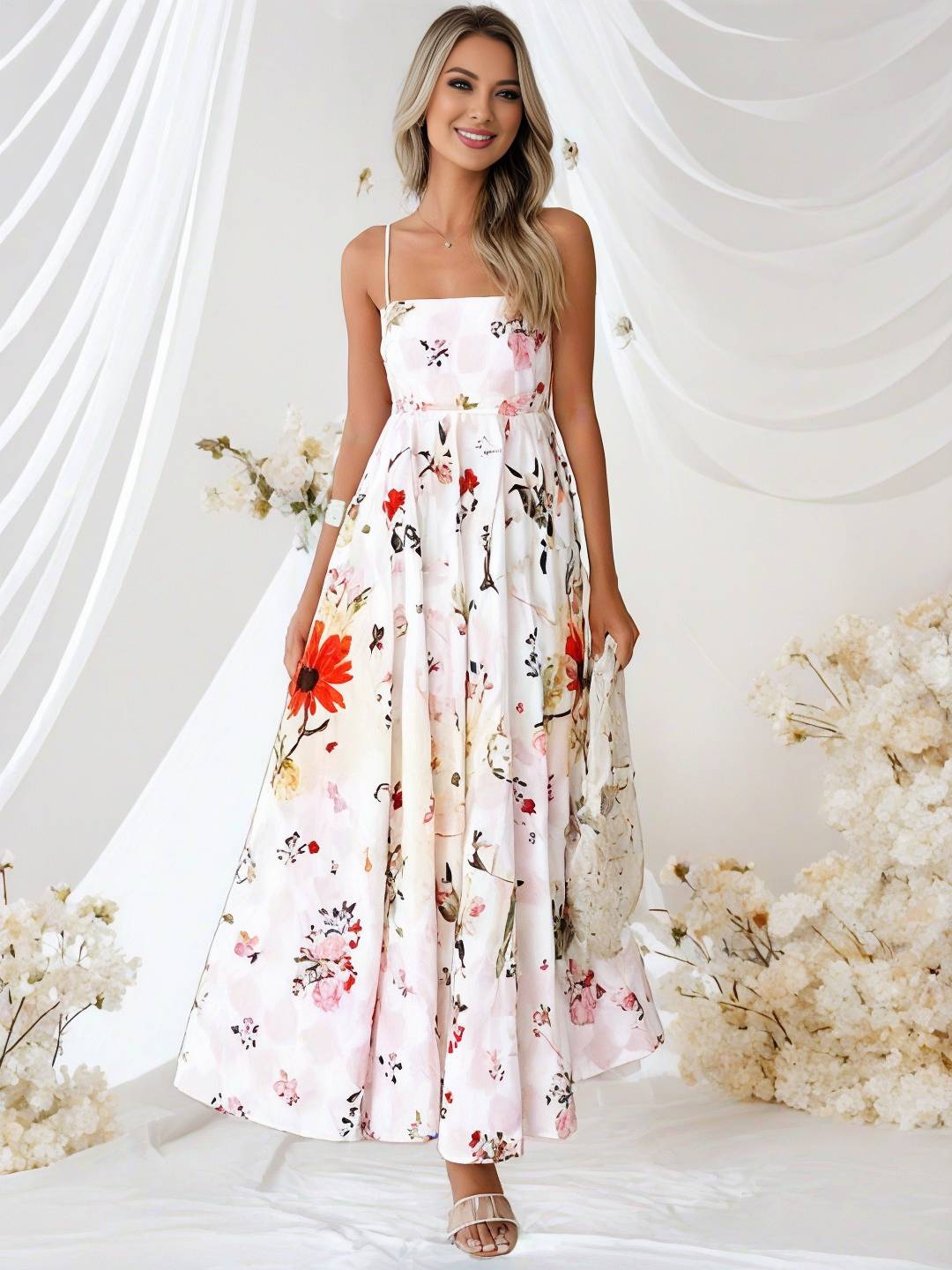 Léonie – Robe Longue Fleurie Dos Nu Bohème Plage 9