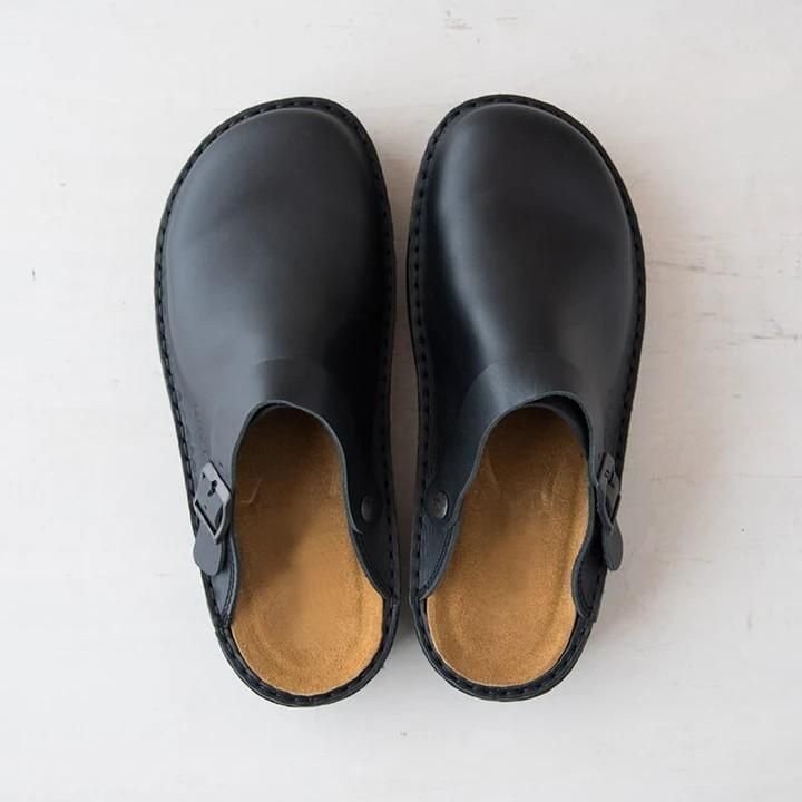 Lary - Pantoufles orthopédiques en cuir Noir