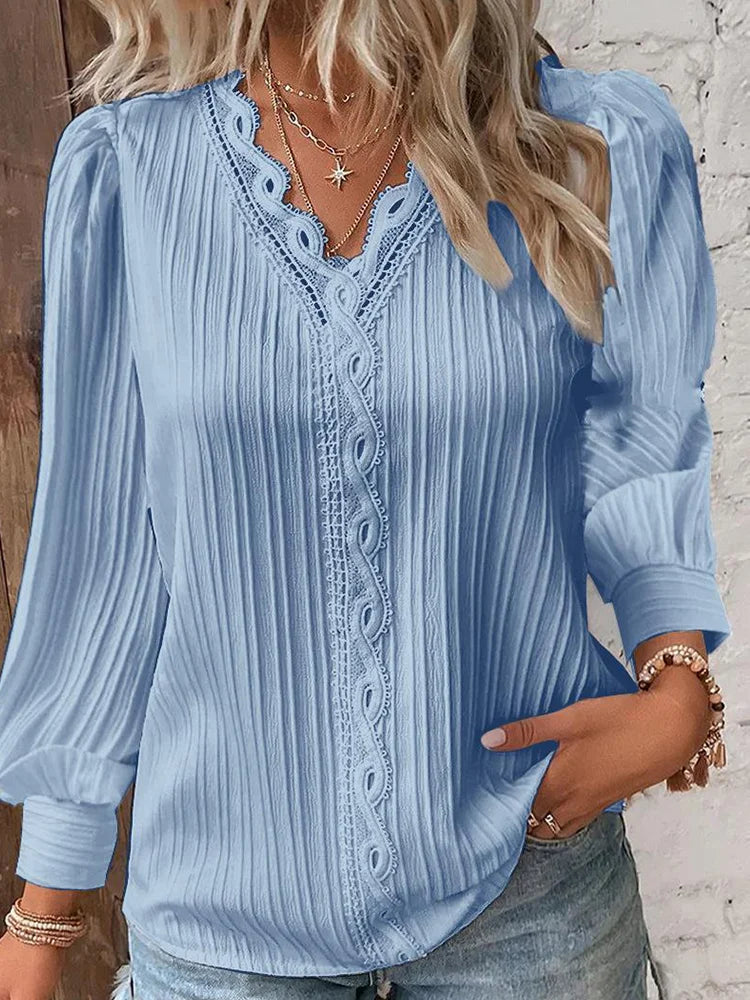 Laurah - Blouse Oversize Avec Allure Mode Bleu