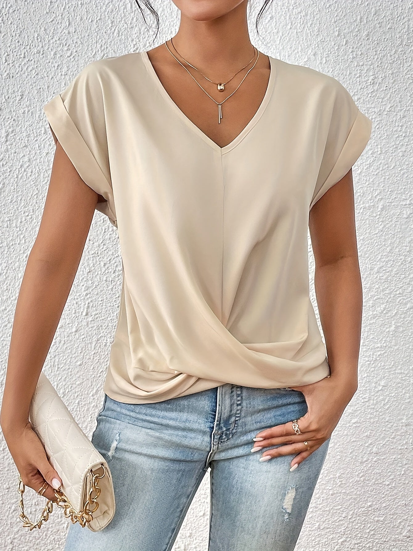 Laurianne - Décontracté Chemise Pour Femmes Apricot