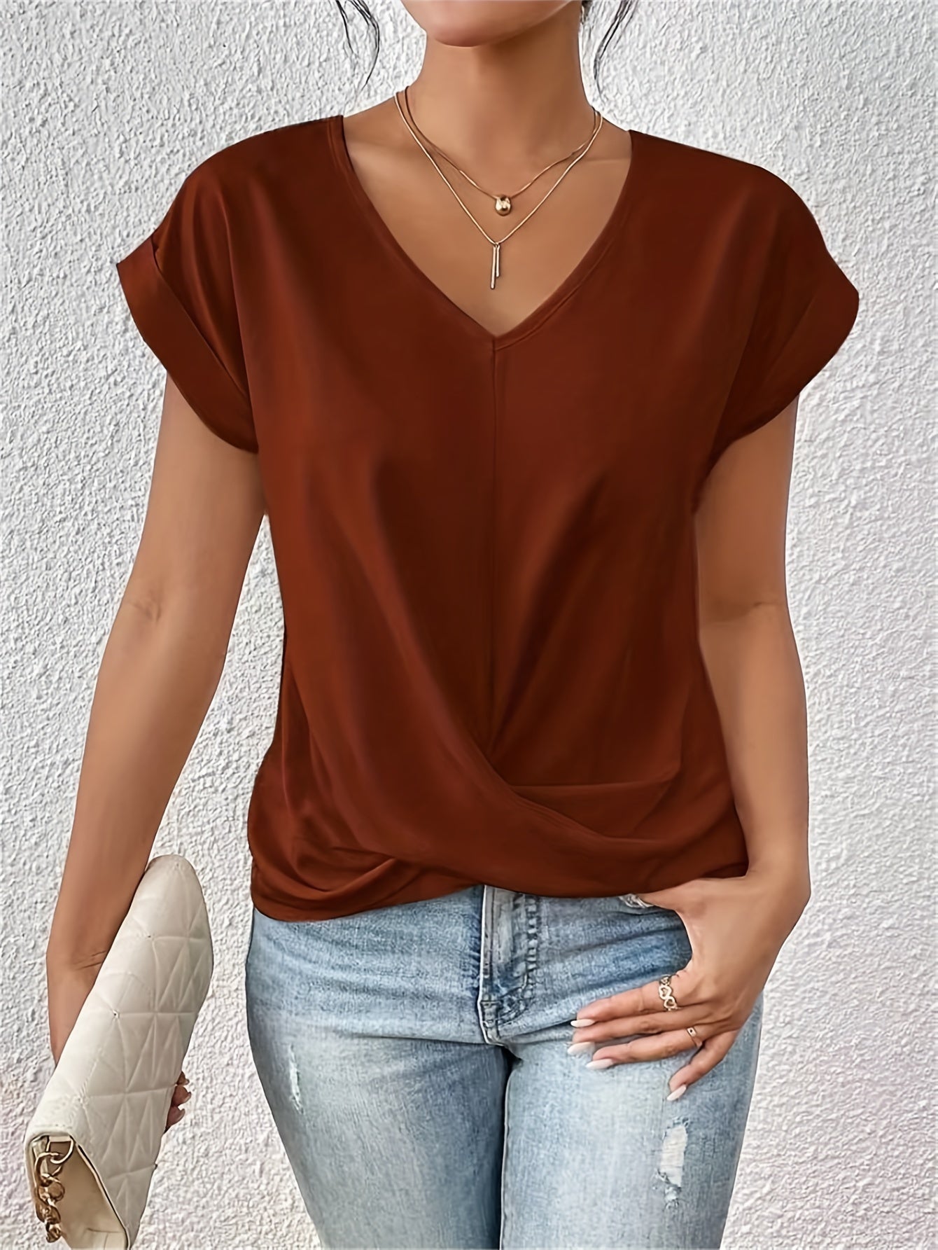 Laurianne - Décontracté Chemise Pour Femmes Rouge