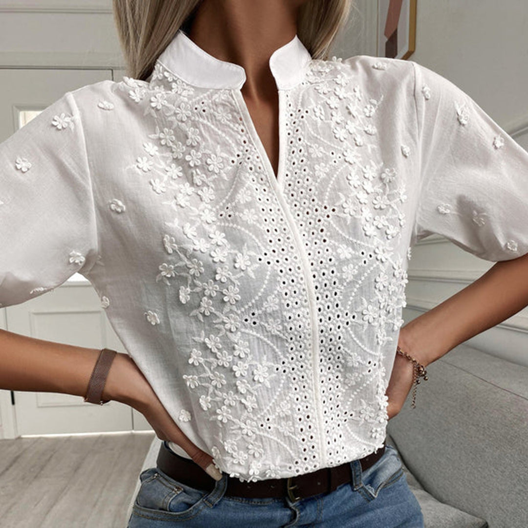 Lilia - Chic Femmes Blanc Chemisier Blanc 2