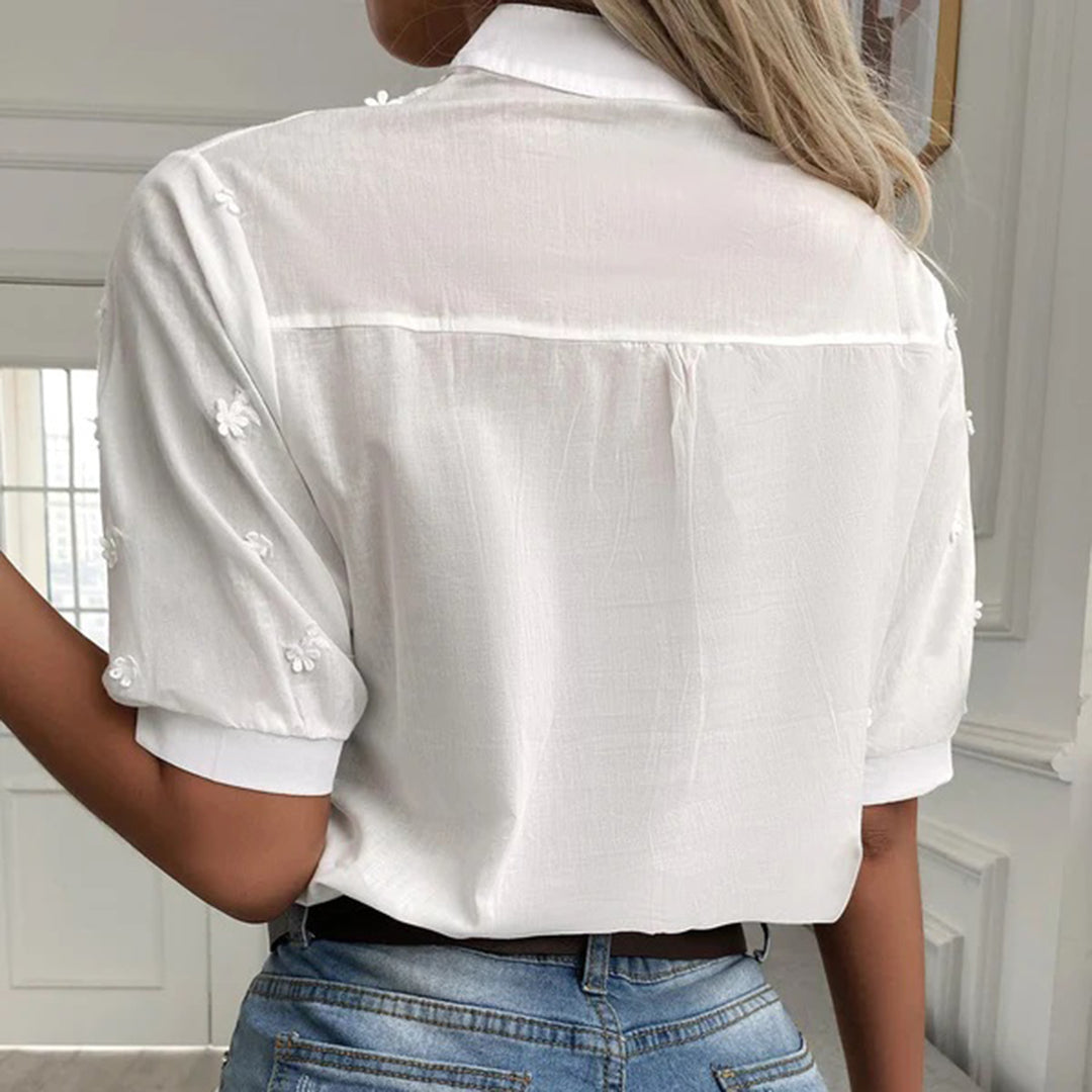 Lilia - Chic Femmes Blanc Chemisier Blanc 4