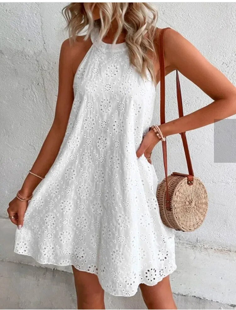 Livia - Mini-robe tendance et décontractée pour un style effortless Blanc