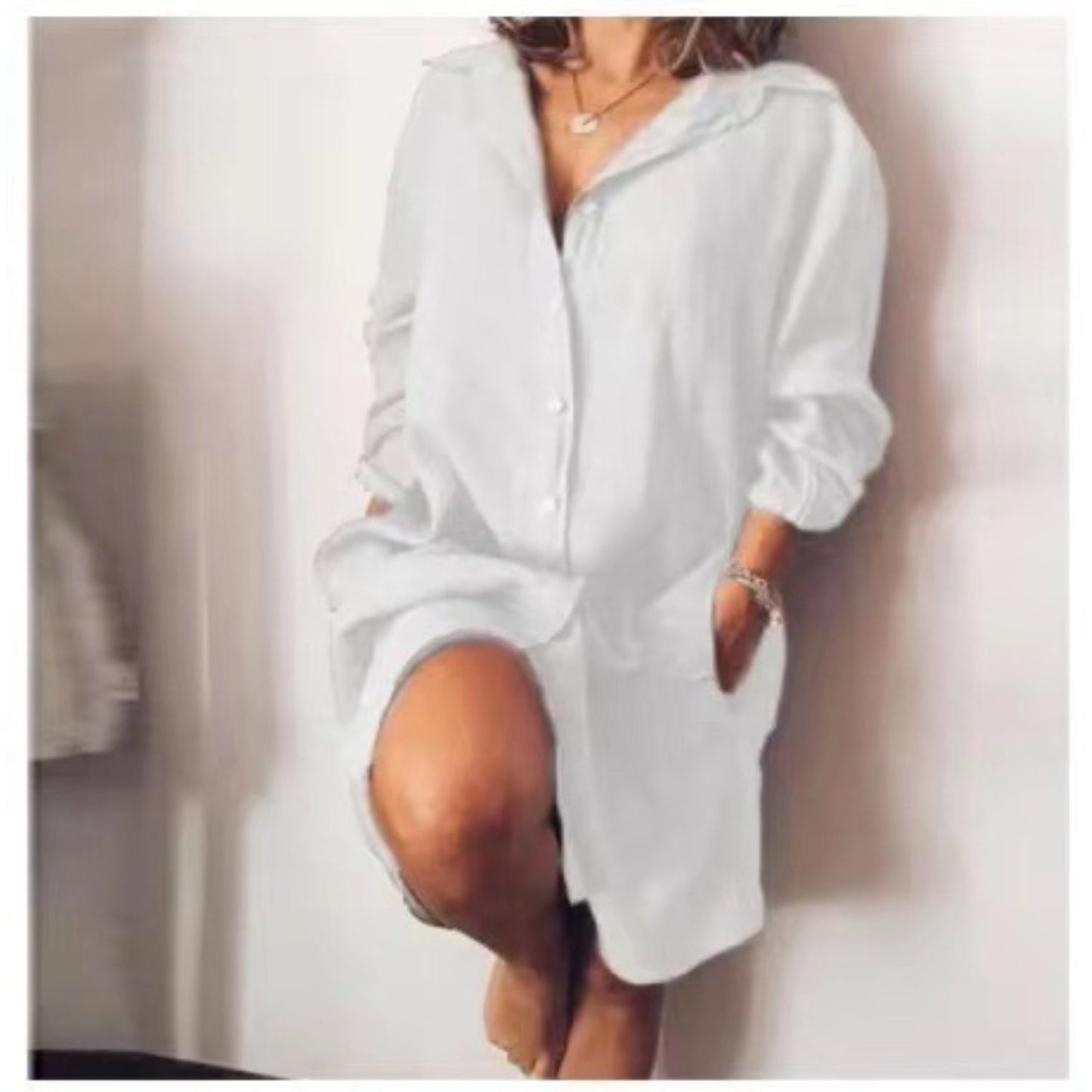 Lory - Blouse Estivale En Lin Avec Coupe Fluide Blanc