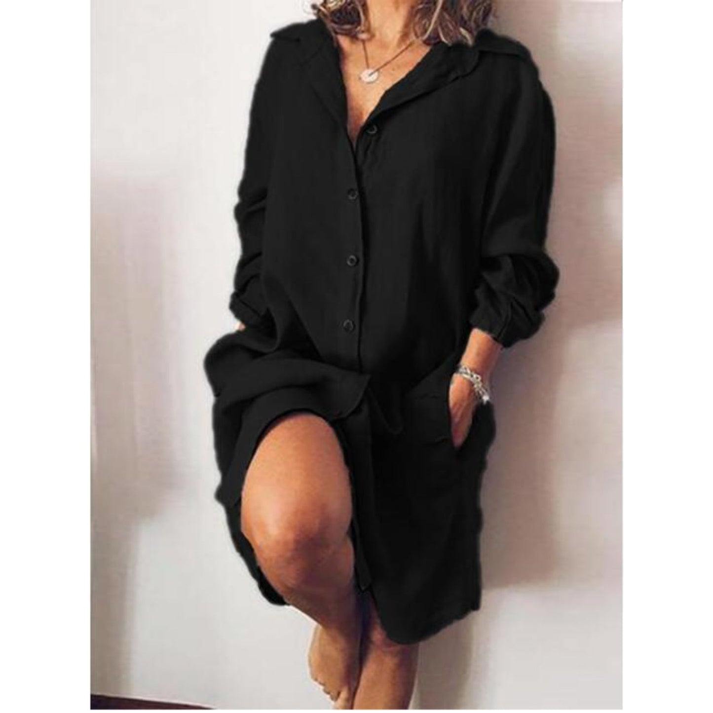 Lory - Blouse Estivale En Lin Avec Coupe Fluide Noir
