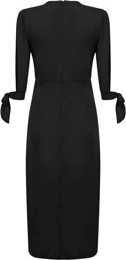 Louise - Robe de mode à imprimé floral Noir 2