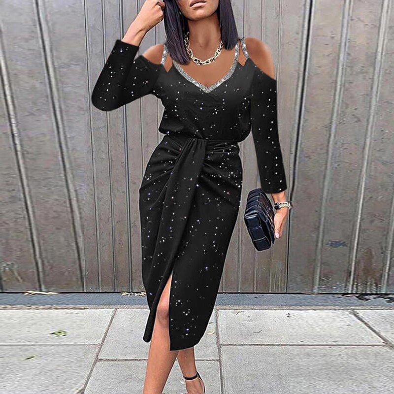 Louise - Robe de mode à imprimé floral Noir 4