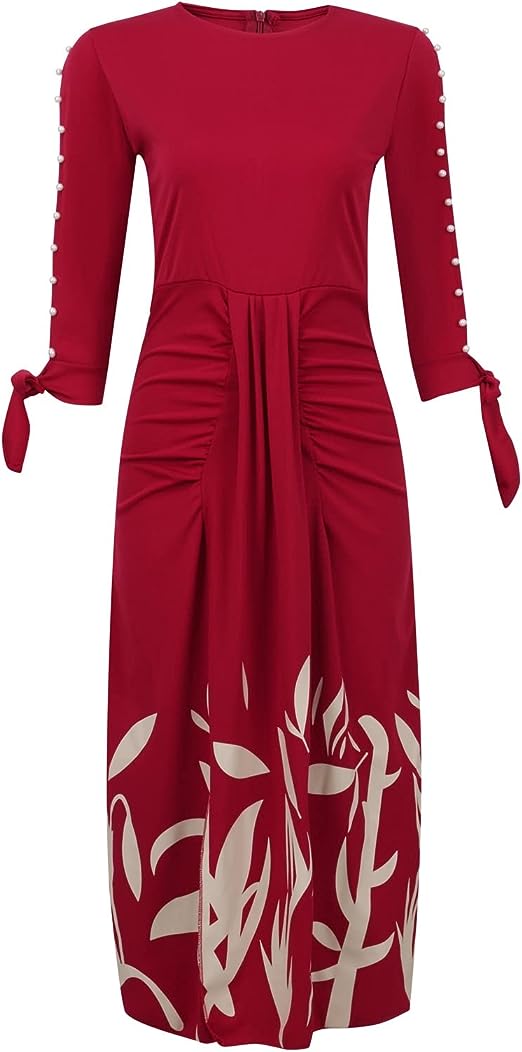 Louise - Robe de mode à imprimé floral Rouge 2