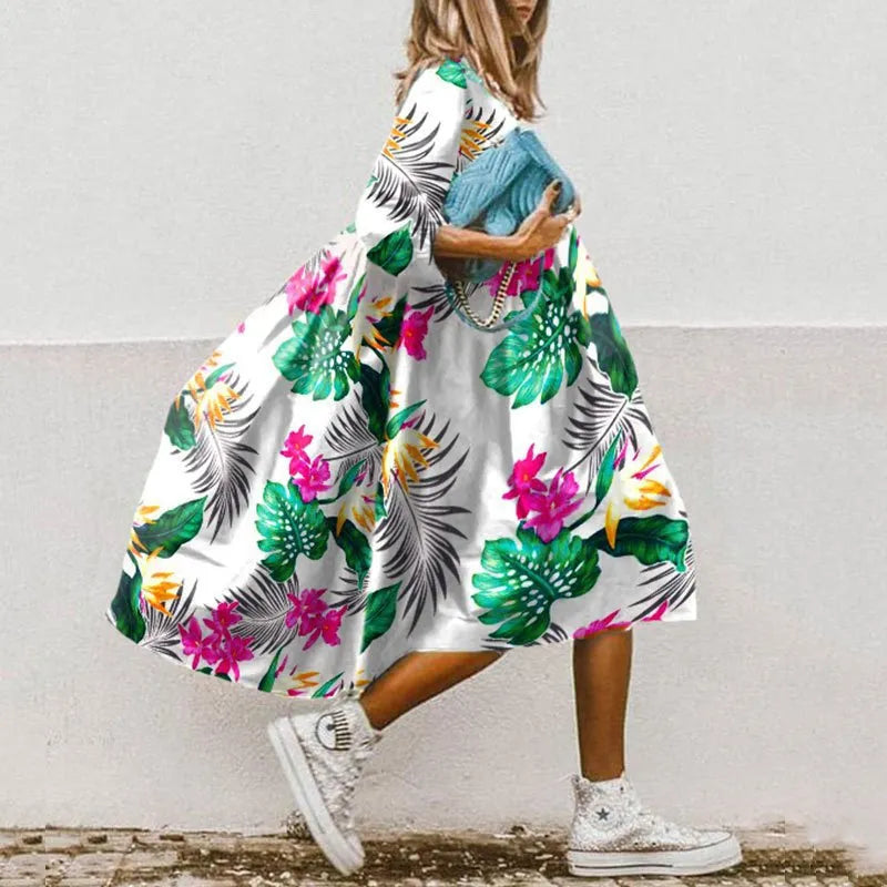 Lucie - Robe d'été large et Couleurée Vert