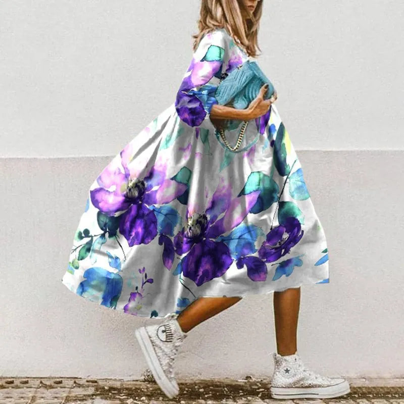 Lucie - Robe d'été large et Couleurée Viole