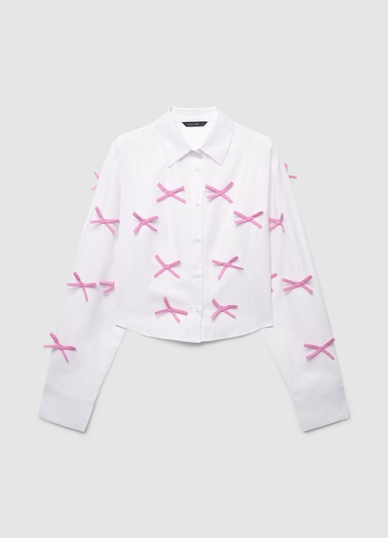Crop shirt with bow appliqués Optical white